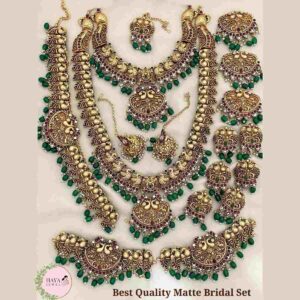 Antique-Long-Matte-Golden-Temple-South-Indian-Necklace-Set-Traditional-Wedding-Jewellery-Bollywood-Jewelry-Dulhan-Bridal-Jewelry-Set