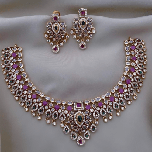 south indian necklace set gold plated jewelry